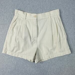 Wilfred Free Cabin Shorts Light Khaki Womens Sz 8 Cotton Linen Pleated High-Rise